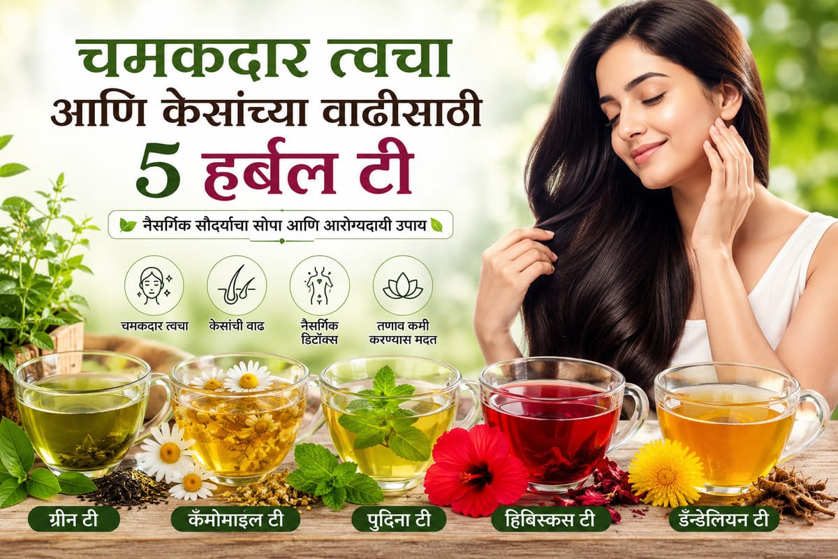 Herbal Tea: चमकदार त्वचा आणि दाट केसांसाठी 5 नैसर्गिक हर्बल टी