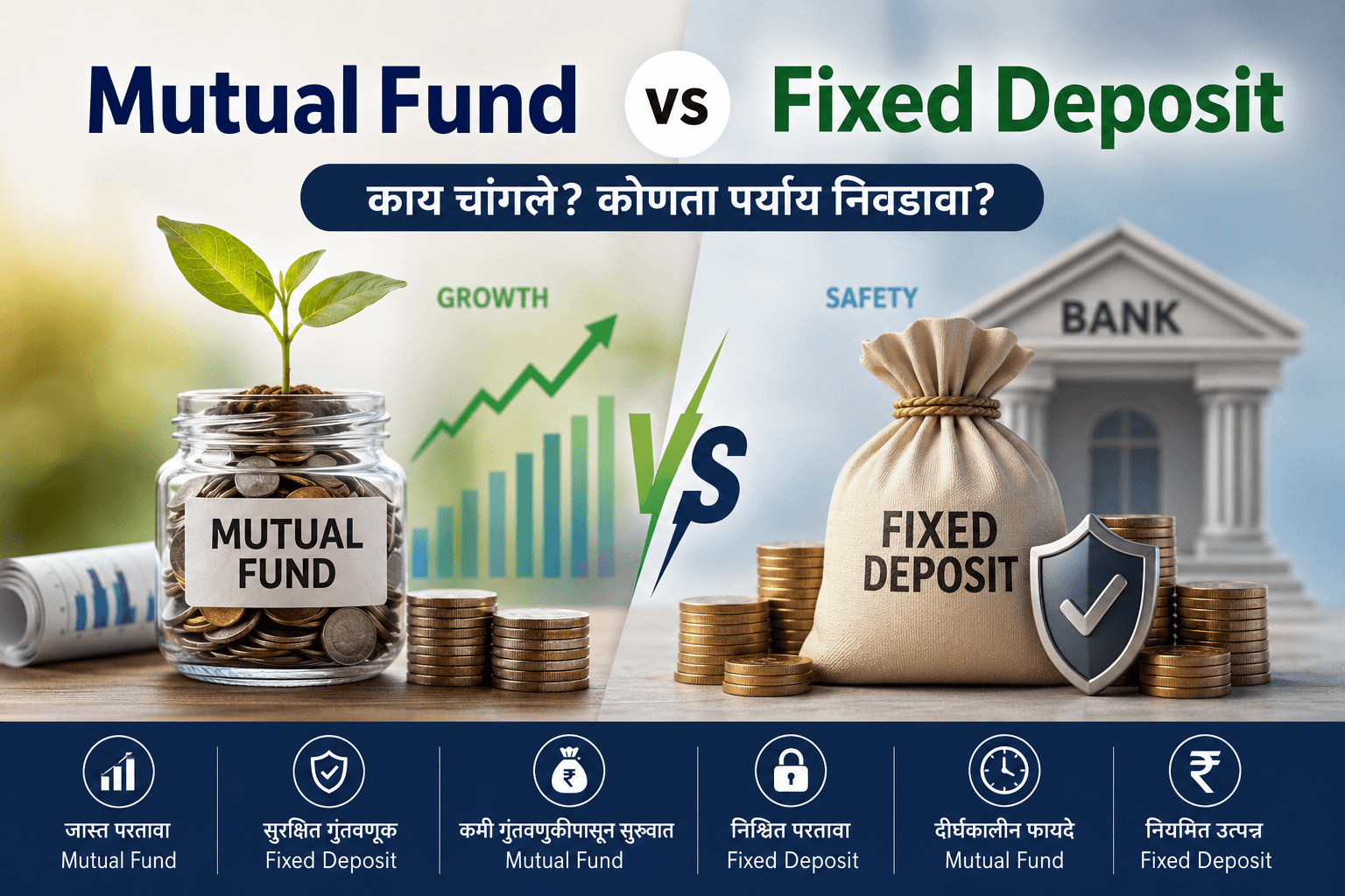 Mutual Fund vs Fixed Deposit тАУ рдЧреБрдВрддрд╡рдгреБрдХреАрд╕рд╛рдареА рдпреЛрдЧреНрдп рдкрд░реНрдпрд╛рдп рдХреЛрдгрддрд╛?┬аMutual Fund Vs FD Calculator.