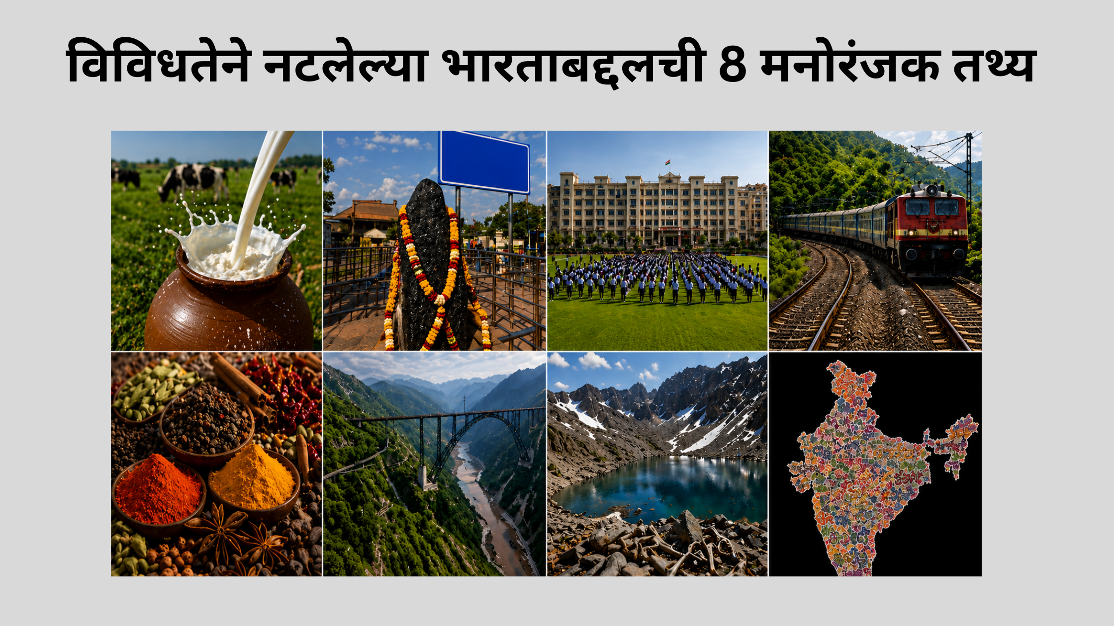 विविधतेने नटलेल्या भारताबद्दलची 8 मनोरंजक तथ्य – त्यामध्ये महाराष्ट्रातील एक ! Interesting facts in India.