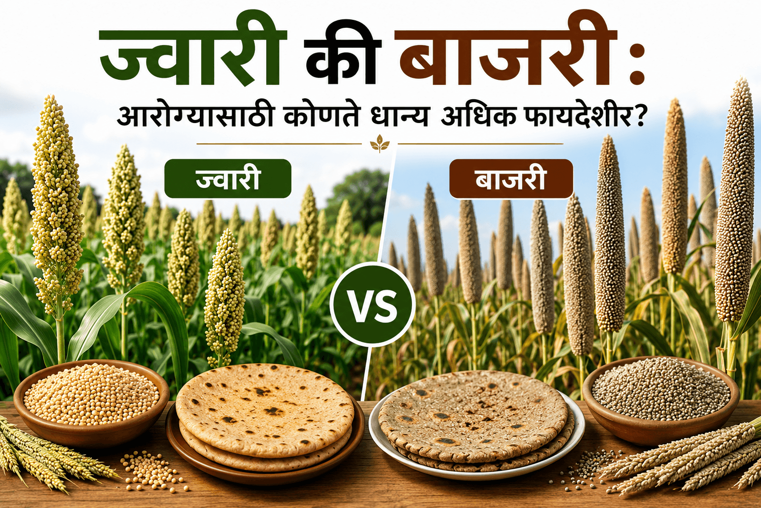 ज्वारी की बाजरी: आरोग्यासाठी कोणते धान्य अधिक फायदेशीर?