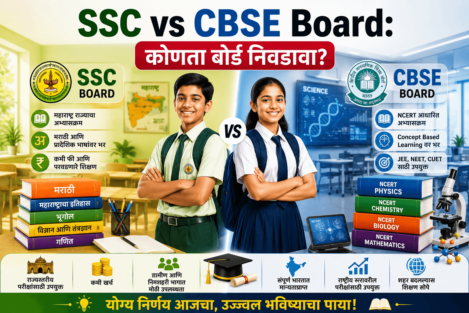 SSC vs CBSE Board: कोणता बोर्ड निवडावा? विद्यार्थी आणि पालकांसाठी संपूर्ण मार्गदर्शक.