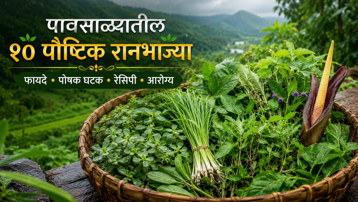 पावसाळ्यातील रानभाज्या: पावसाळ्यातील 10 पौष्टिक रानभाज्या | फायदे, पोषक घटक, पारंपरिक रेसिपी आणि आरोग्यदायी उपयोग