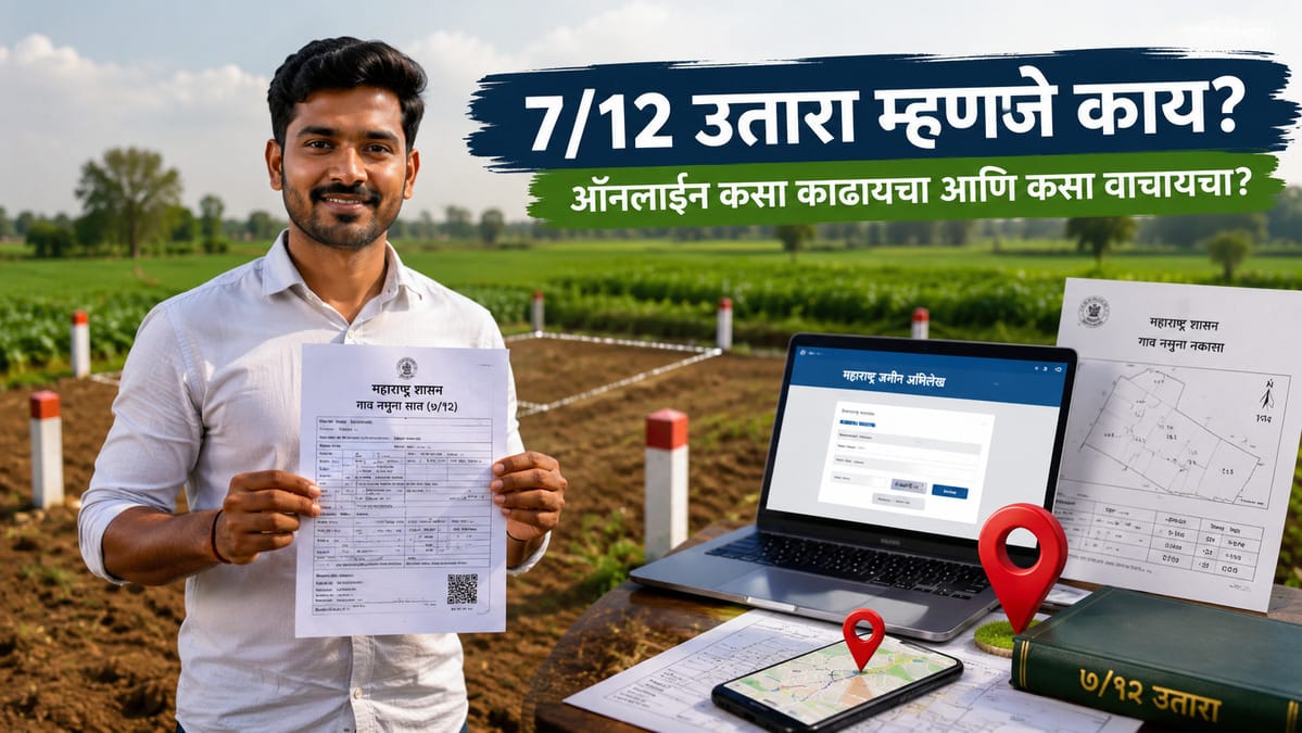 7/12 उतारा (सातबारा): ऑनलाइन कसा पाहायचा, प्रत्येक नोंद कशी वाचायची आणि जमीन खरेदीपूर्वी काय तपासायचे?