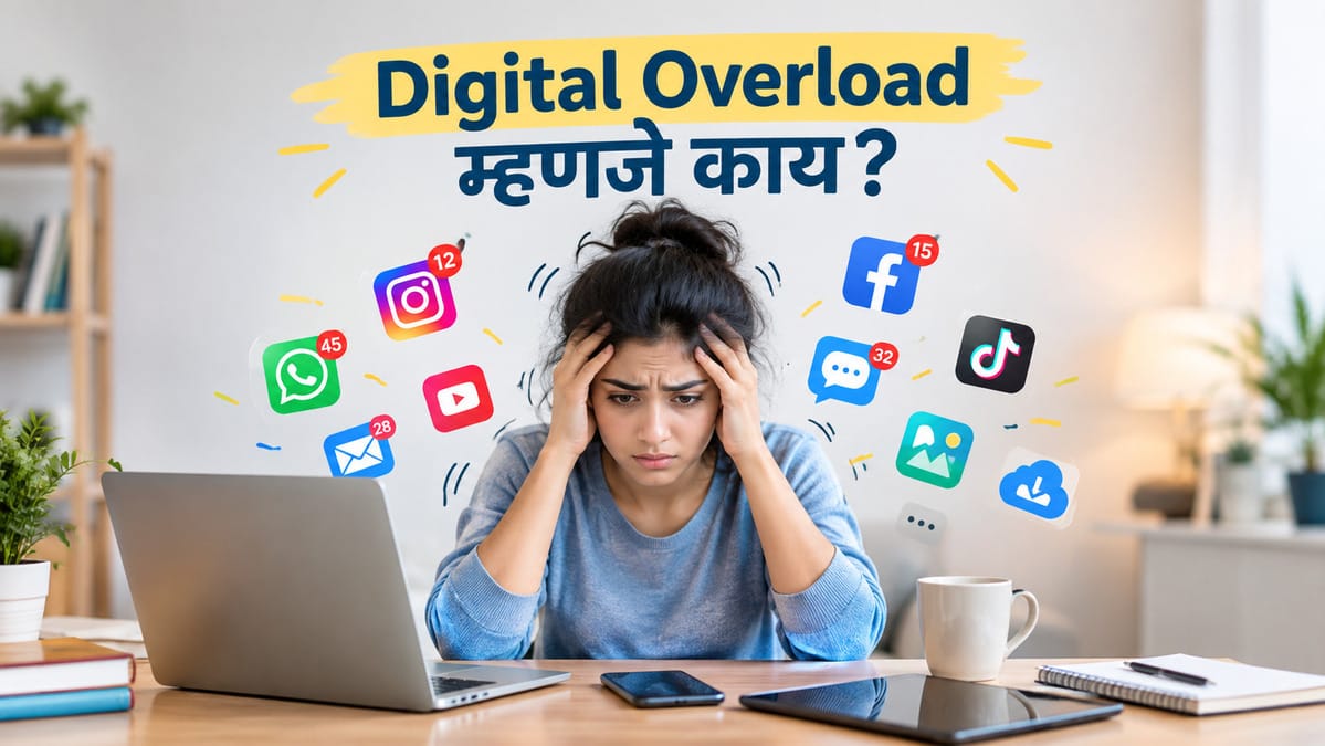 Digital Overload म्हणजे काय? मोबाईलचा अतिरेक कमी करण्यासाठी 10 Practical उपाय