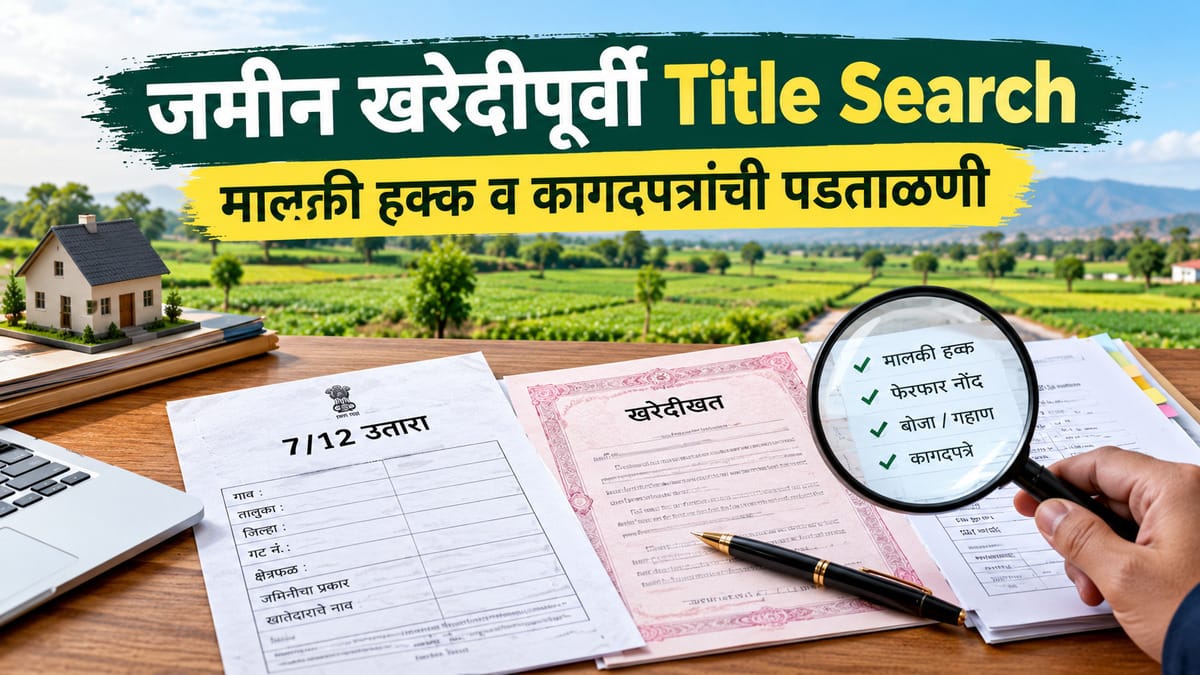 जमीन खरेदीपूर्वी Title Search म्हणजे काय? मालकी हक्क आणि कागदपत्रांची पडताळणी कशी करावी?