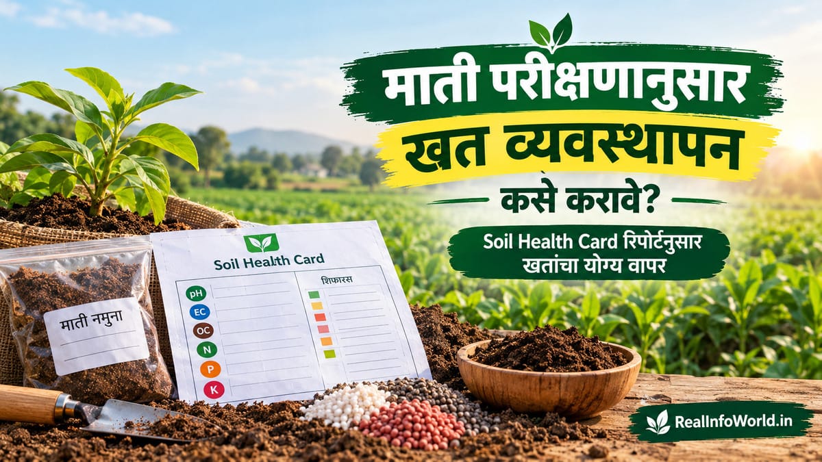 माती परीक्षणानुसार खत व्यवस्थापन कसे करावे? Soil Health Card रिपोर्टनुसार खतांचा योग्य वापर